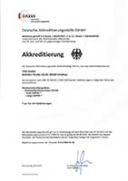DAkkS Akkreditierungszertifikat der TIRA GmbH